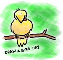 Draw A Bird Day artwork.