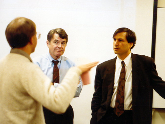 OSC's Charlie Bender hosts visit of a young Steve Jobs. OSC's Charlie Bender hosts visit of a young Steve Jobs.