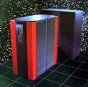 Press photo of a Cray Y-MP 2E system. Press photo of a Cray Y-MP 2E system