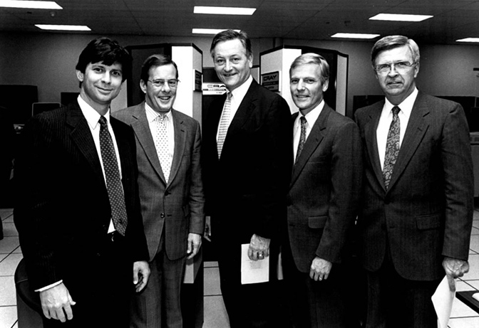 Dedication: (l-r) McCurdy, Jennings, Celeste, Pfeiffer, Coulter.