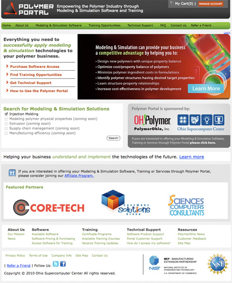 Screenshot of the Polymer Portal. Screenshot of the Polymer Portal